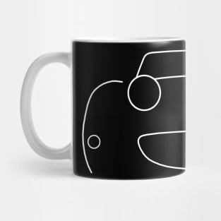 Austin-Healey "frogeye" Sprite British classic car minimalist outline graphic (white) Mug